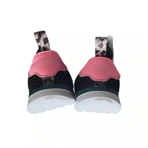 Adidas Girls Lite Racer Adapt 4.0 (Toddler) Size 4 Black/Pink/Green/Cheetah - Picture 2 of 8